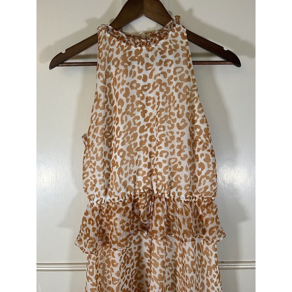 Sam Edelman Women's Animal Print Cheetah Halter Hankerchief Dress Size 6 - Picture 4 of 11